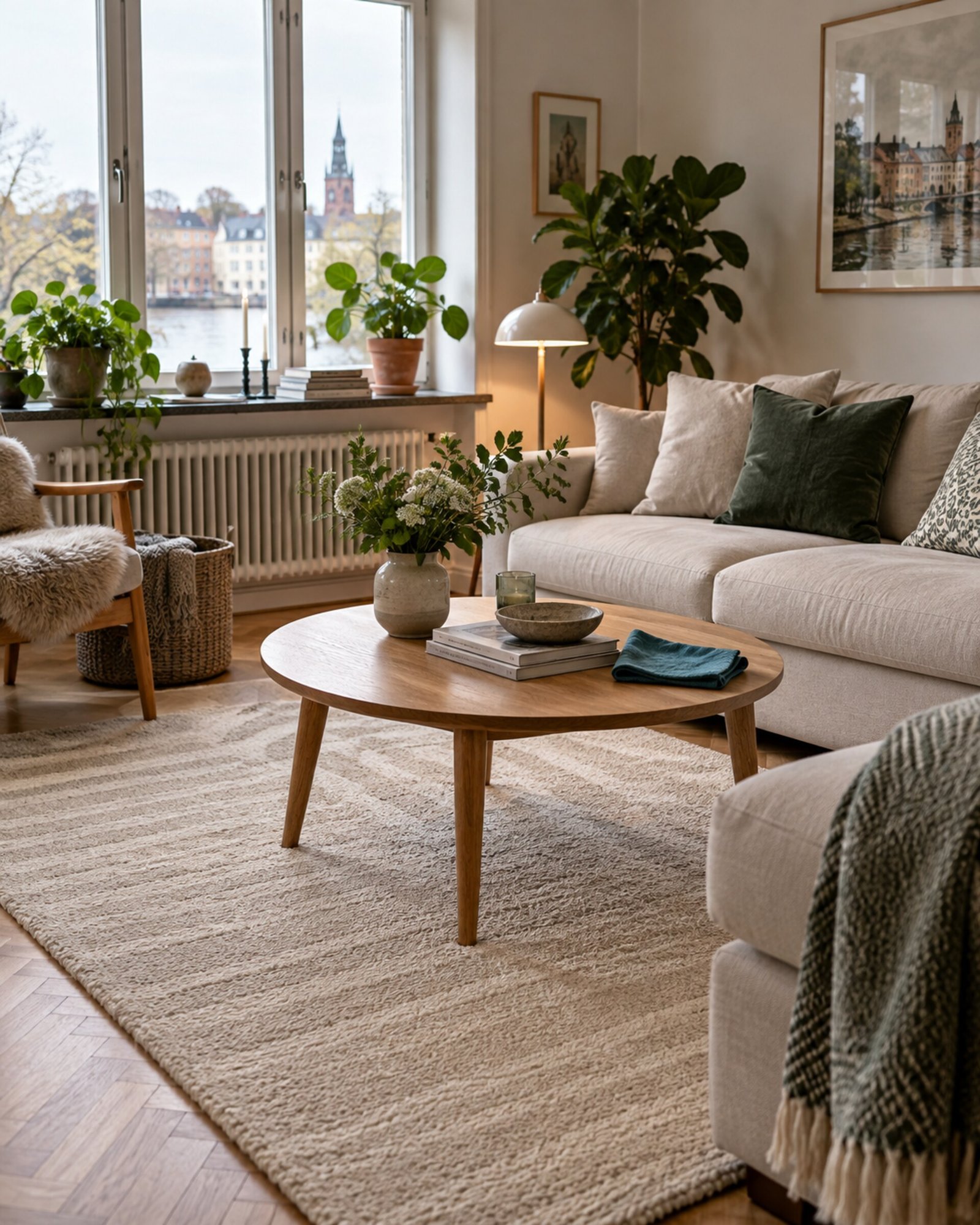 Hemstädning: nystädat vardagsrum